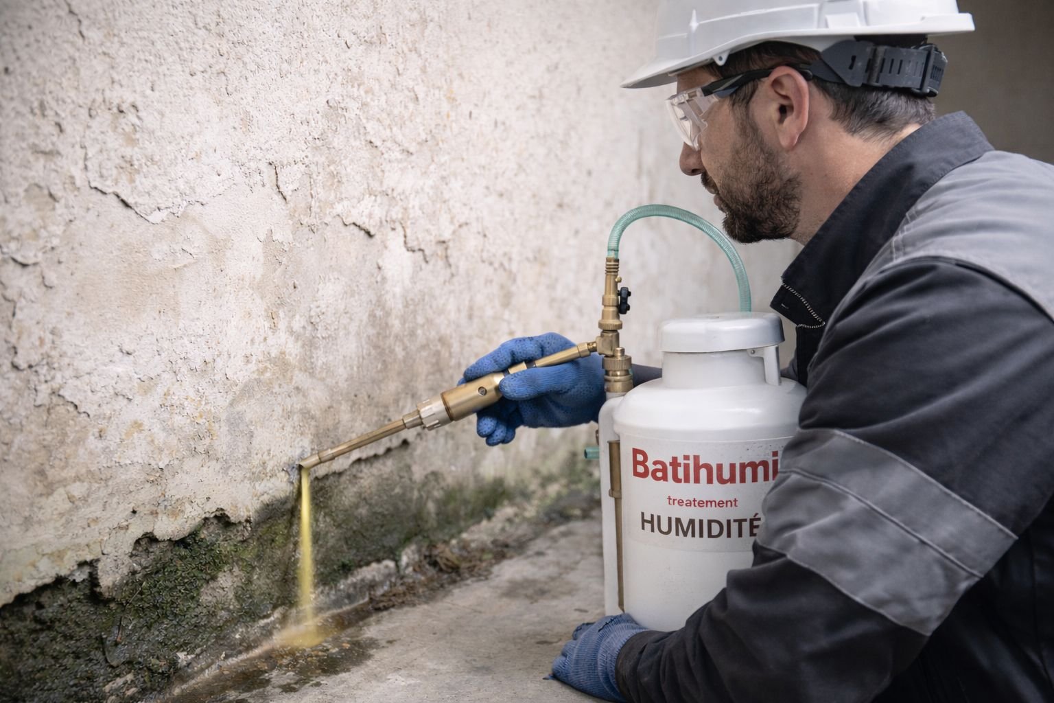 Injection de résine hydrofuge contre les remontées capillaires